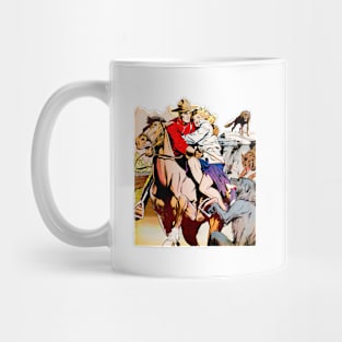 Wolves Cowboy Horse Retro Northwest Mounties Vintage Comic Book Mug